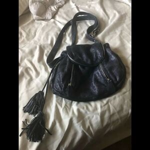 BEBE navy blue suede crossbody/ shoulder bag